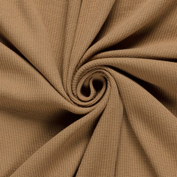 Small knit neulekangas, toffeen ruskea