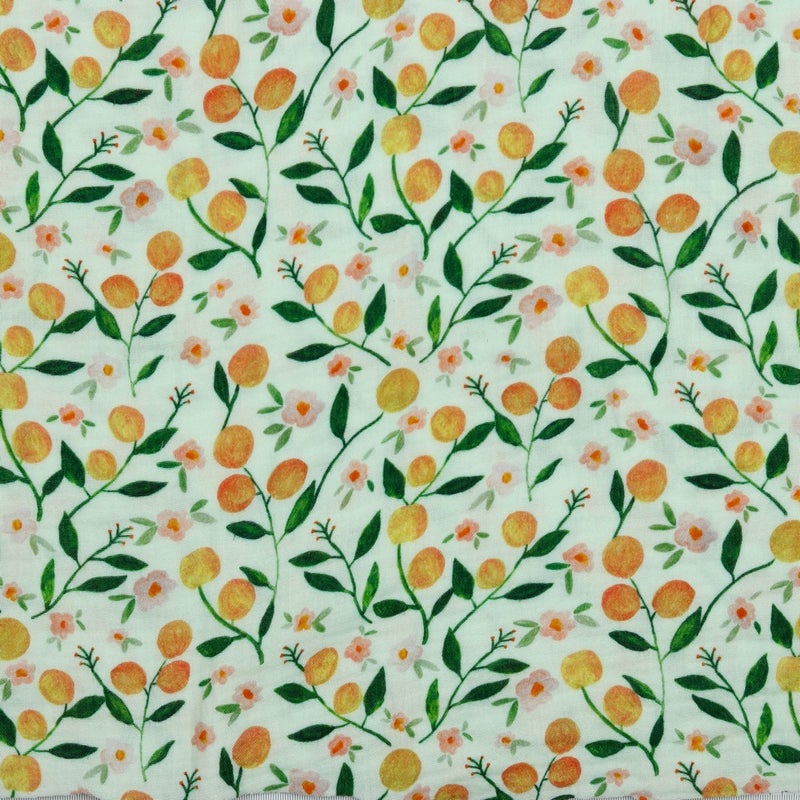 Appelsiinikukat, double gauze harsokangas