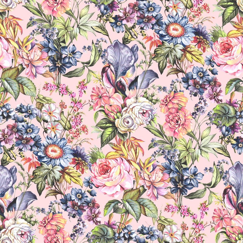 English summer garden, rose pink, trikoo