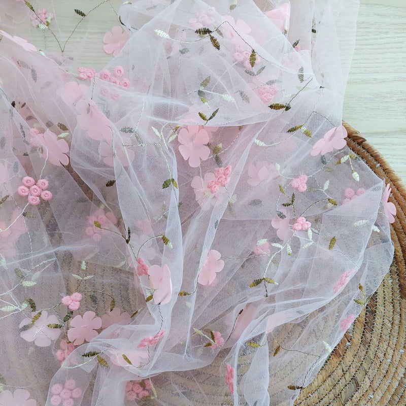 Pehme&auml; kukkatylli, persikkaroosa