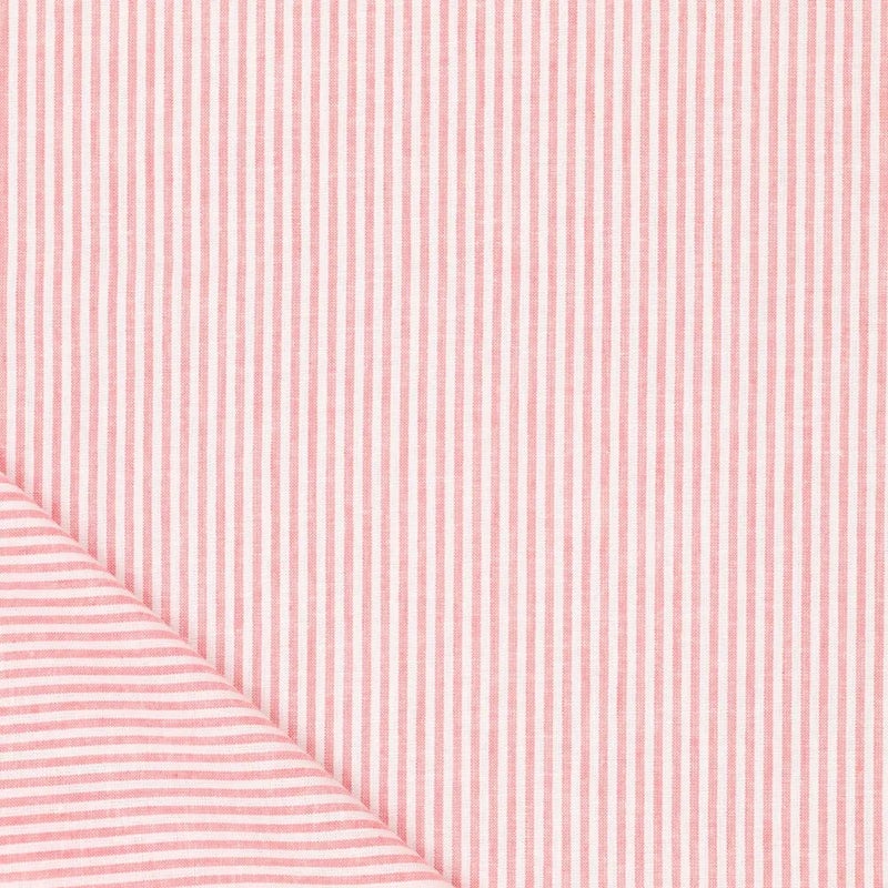 Raidallinen puuvillapellava, korallipinkki