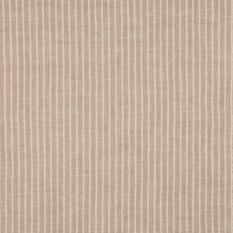 Raidallinen double gauze harsokangas, pellavabeige