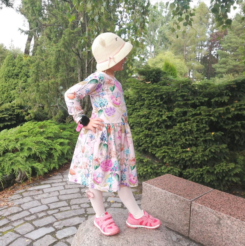 Roosa lasten r&ouml;yhel&ouml;mekko ja paita PDF-KAAVA