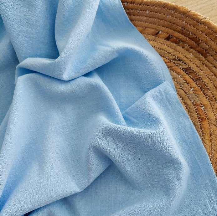 Pellava-puuvilla, vaaleansininen